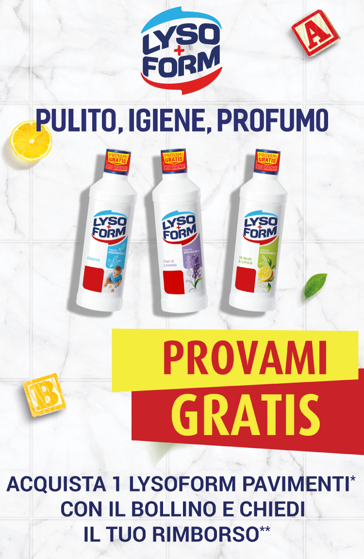 Cashback LYSOFORM PROVAMI GRATIS