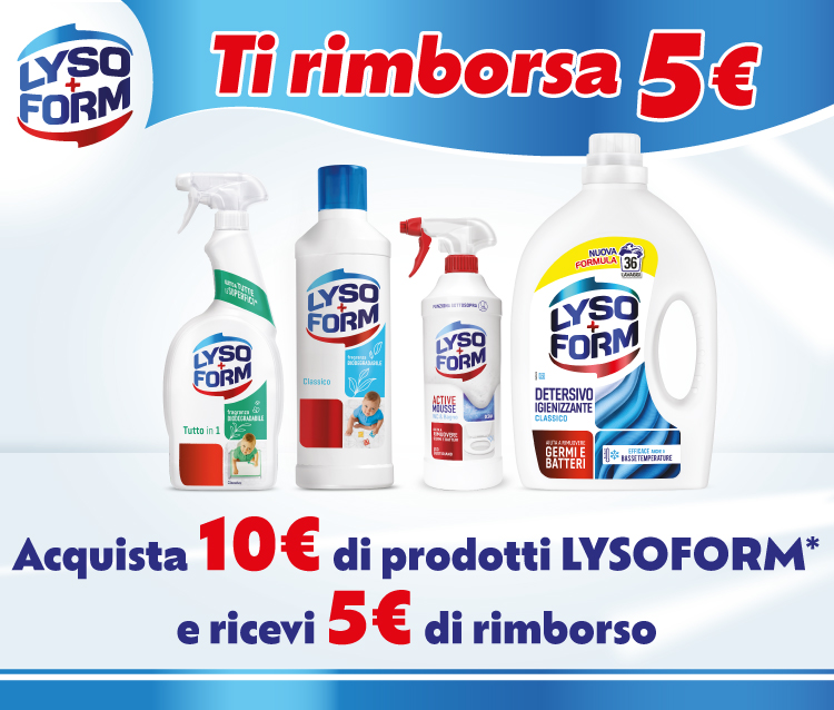 Cashback Lysoform ti rimborsa